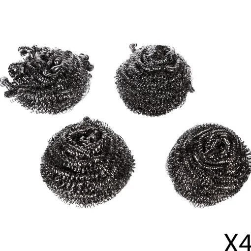 Conjunto 4 esfregões aço inox
