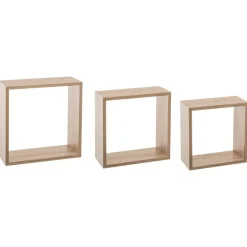 Conjunto 3 estantes cubo carvalho 24/27/30cm