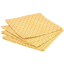 Conjunto 4 guardanapos amarelo algodão