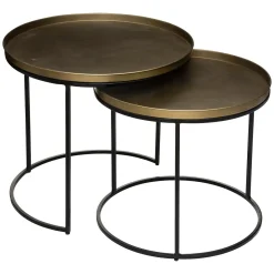 Conjunto 2 mesas de centro BASILE douradas 51cm