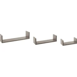 Conjunto 3 prateleiras cinza 22/32/42cm