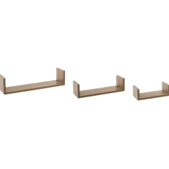Conjunto 3 prateleiras natural 22/32/42cm