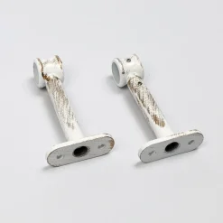 Conjunto 2 suportes branco/ouro 90mm