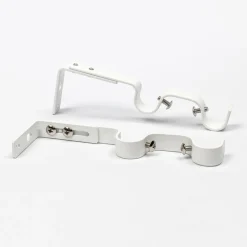 Conjunto 2 suportes duplo branco mate para calha extensível