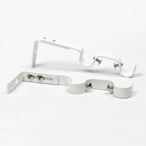 Conjunto 2 suportes duplo branco mate para calha extensível