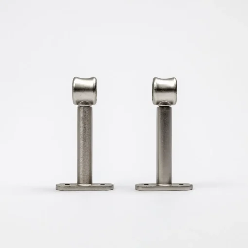 Conjunto 2 suportes prateados 90mm