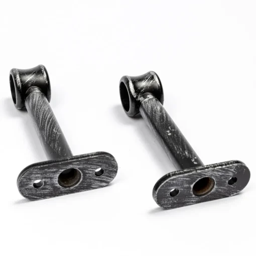 Conjunto 2 suportes preto/prateado 90mm