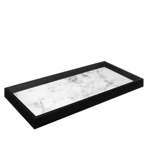 Conjunto 3 tabuleiros efeito mármore preto