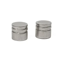 Conjunto 2 terminais estriados prateado