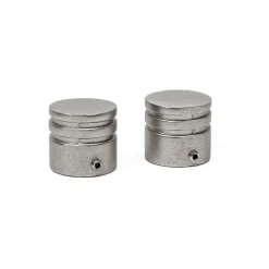 Conjunto 2 terminais estriados prateado