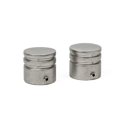 Conjunto 2 terminais estriados prateado