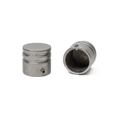 Conjunto 2 terminais estriados prateado