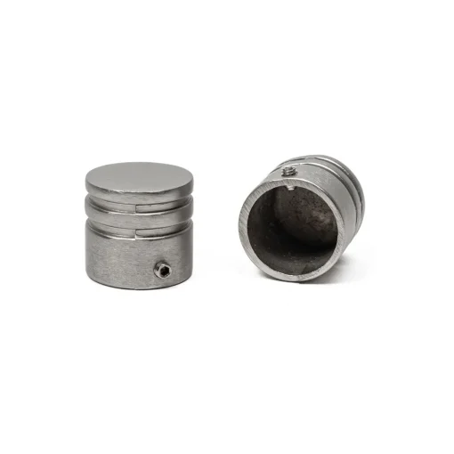Conjunto 2 terminais estriados prateado