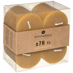 Conjunto 4 velas rústicas amarelas