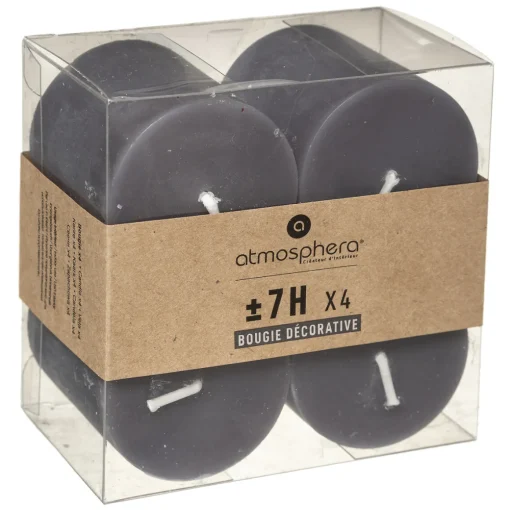 Conjunto 4 velas rústicas cinzentas