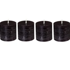 Conjunto 4 velas rústicas preto