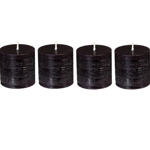 Conjunto 4 velas rústicas preto