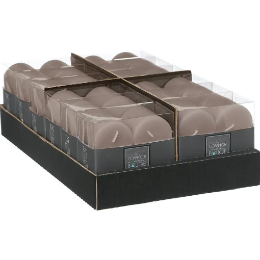 Conjunto 4 velas rústicas taupe