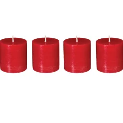 Conjunto 4 velas rústicas vermelhas