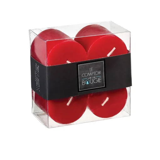 Conjunto 4 velas rústicas vermelhas