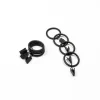 Conjunto de 8 argolas com mola preto mate d20cm