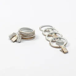 Conjunto de 8 argolas com mola branca e dourada