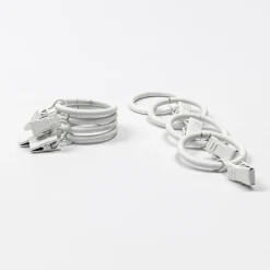 Conjunto de 8 argolas com mola branco mate d20cm