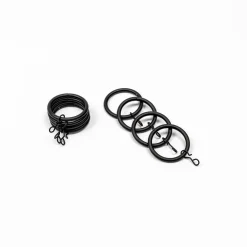 Conjunto de 8 argolas preto mate d20cm