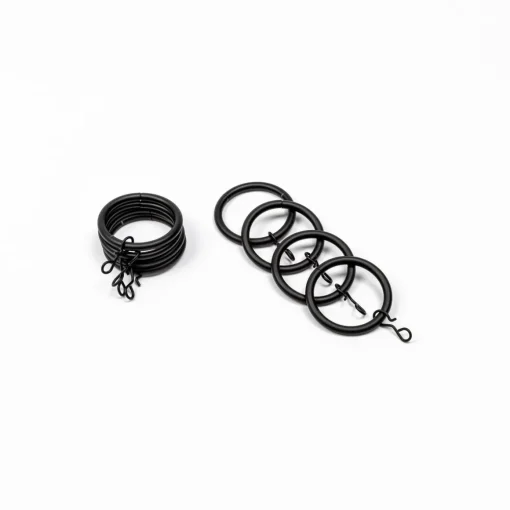 Conjunto de 8 argolas preto mate d20cm