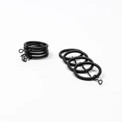 Conjunto de 8 argolas preto mate d20cm