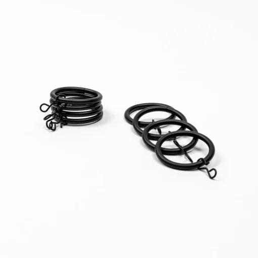 Conjunto de 8 argolas preto mate d20cm