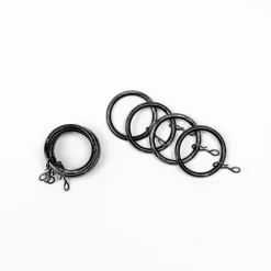 Conjunto de 8 argolas preto e prateado d20cm