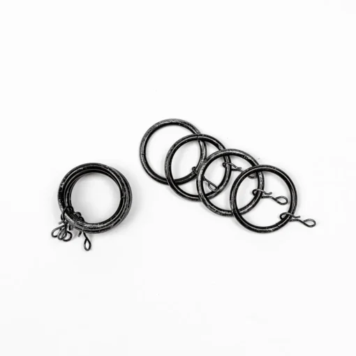 Conjunto de 8 argolas preto e prateado d20cm