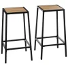 Conjunto de 2 bancos de bar ALIAJ preto