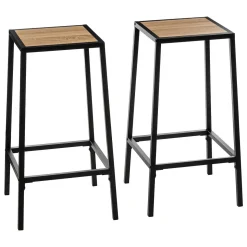 Conjunto de 2 bancos de bar ALIAJ preto