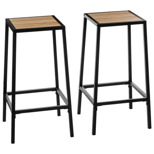 Conjunto de 2 bancos de bar ALIAJ preto