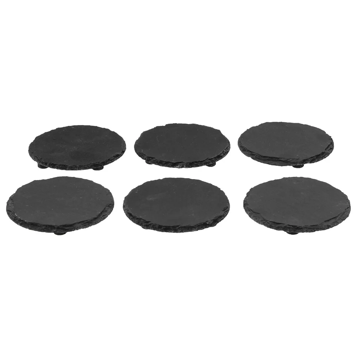 Conjunto de 6 bases ardósia com suporte em bambu