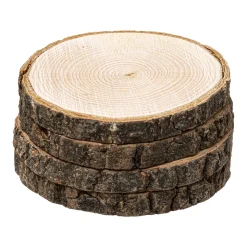 Conjunto de 4 bases para copos em madeira 10cm