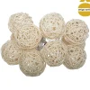 Conjunto de 10 bolas led em rattan