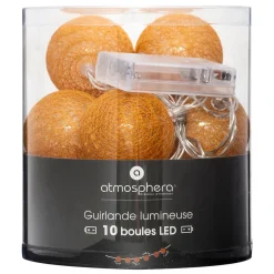 Conjunto de 10 bolas led mostarda