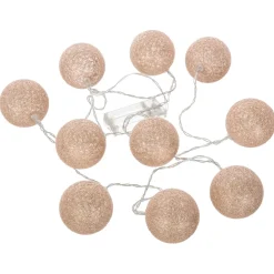 Conjunto de 10 bolas led rosa glitter 6cm