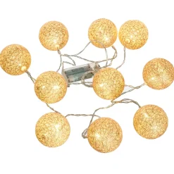 Conjunto de 10 bolas led rosa glitter 6cm