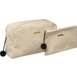 Conjunto de 2 bolsas de higiene branco