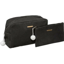 Conjunto de 2 bolsas de higiene cinza escuro