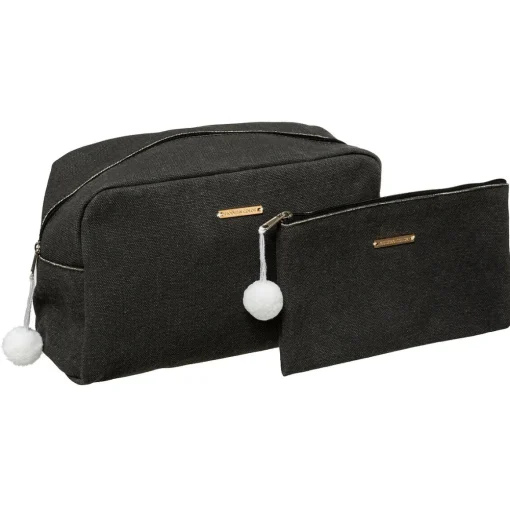 Conjunto de 2 bolsas de higiene cinza escuro