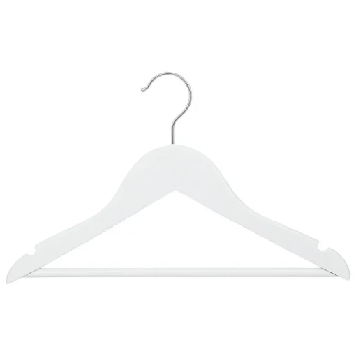 Conjunto de 4 cabides brancos em madeira