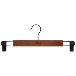 Conjunto de 2 cabides de madeira com pinças