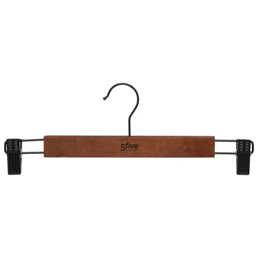 Conjunto de 2 cabides de madeira com pinças