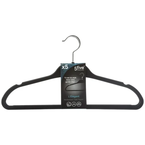 Conjunto de 5 cabides pretos