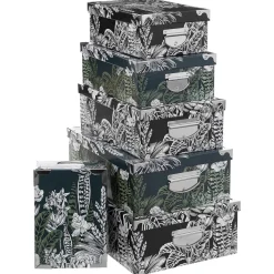 Conjunto de 6 caixas BLACK FLORA